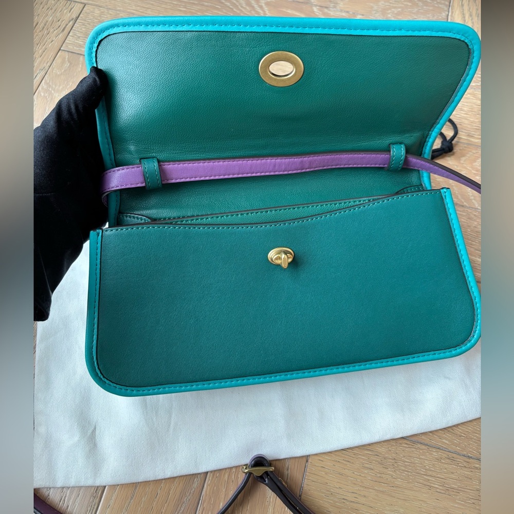 COACH Turnlock Clutch in Colorblock - Picture 9 of 16